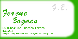 ferenc bogacs business card