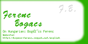 ferenc bogacs business card